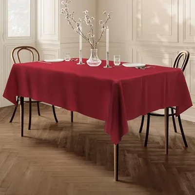 Pflegeleichtes Rechteckiges Tischdecken aus Polyester 140 x 240 cm - Einfarbig Bordeauxrot