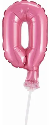 Produktbild von Kuchendeko Mini Folienballon rosa Zahl 0