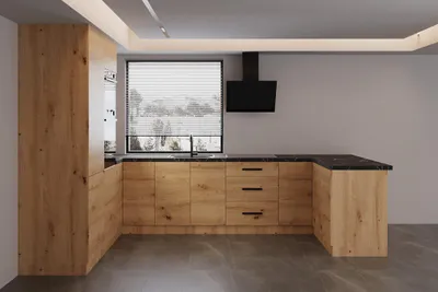 Produktbild von U-Form Küche – U-Küchenzeile – Küchenblock – Komplettküche – Nexa – K103-G680 – 320 x 210 x 210 cm– Woodline Matt Ohne Arbeitsplatte & Elektrogeräte
