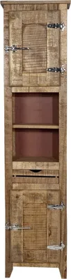 Produktbild von SIT Möbel Hochschrank | massives Mangoholz natur | 2 offene Fächer, 2 Türen, 1 Schublade | B 46 x T 30 x H 187 cm | 02508-01 | Serie FRIGO