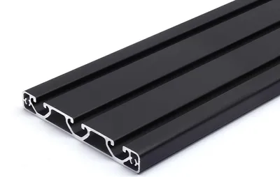Produktbild von Länge 1320mm - Aluminiumprofil schwarz 16x120E I-Typ Nut 8 (ultraleicht). Aluminium Profil 16x120 Alu Profil 16 x 120 Montage- Systemprofil