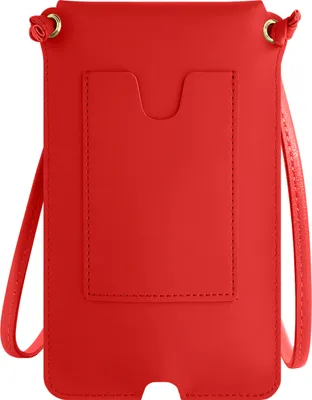 Produktbild von Smartphone-Schultertasche mit Kartenfach aus rotem Kunstleder