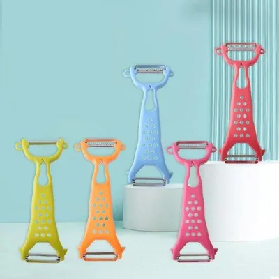 Image de Lot de cinq éplucheurs doubles pour fruits et légumes, permettant d'éplucher facilement à la main