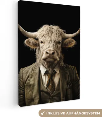 Obrázek produktu pro OneMillionCanvasses® - Plátno - Skotský horal - Portrét - Kráva - Zvíře, nástěnná malba, nástěnné dekorace obrazy obývací pokoj, 80x120cm