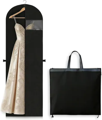 Produktbild von Kleiderbeutel – Lang – 180 cm – Faltbarer Kleiderüberzug – Staubdichte Schutzhülle für Brautkleider, Abendkleider und Mäntel