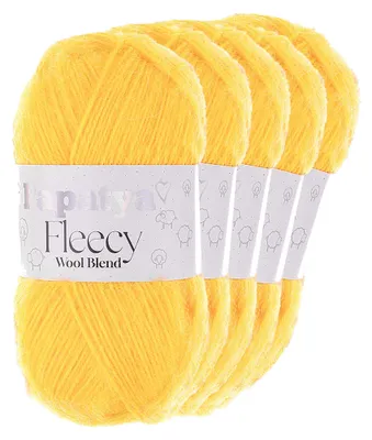 Papatya Fleecy Kuschelgarn 20% Wolle veredelt Oeko-Tex Häkelgarn Strickgarn zitronengelb