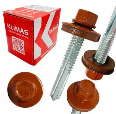 Produktbild von KLIMAS WSS Selbstbohrschrauben für Blech Metall RAL 8004 Kupferbraun 5,5 x 32 mm 250 Stk.