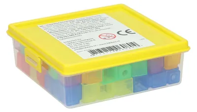 Immagine prodotto di Cubi per contare colorati trasparenti - 90 pezzi.