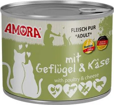 Produktbild von Amora 4028802250108, Adult, Käse, Geflügel, 200 g, Getreidefrei, Ohne künstliche Farbstoffe