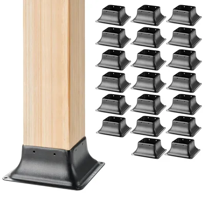 Produktbild von VEVOR 101,6x101,6mm Pfostenbasis 10Stk, interne 91x91mm schwere pulverbeschichtete Stahlpfostenhalterung geeignet für Standard-Holzpfostenanker, Terrassenpfostenbasis für Terrassenhandlaufstütze, 20 Stück
