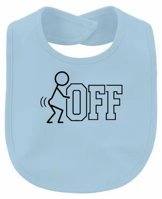 Productafbeelding van Ga weg, stoere stripfiguurtjes, grappig cadeau, unisex, babybib, lichtblauw, one size