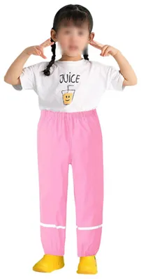 Produktbild von Reflektierende, wasserdichte Regenhose für Jungen und Mädchen, leichte Regenbekleidung, Rosa, 98