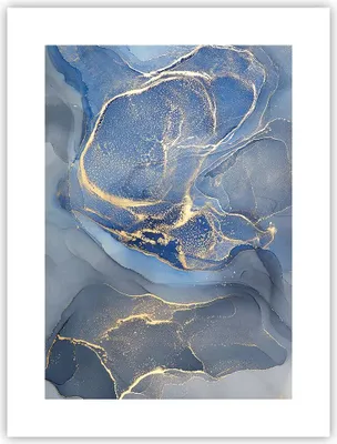 Produktbild von Poster - Poster ohne Rahmen - Gold Blau Farbe - 30x40 cm - Wand Bild - Wanddeko - Wandbilder - Kunstposter - Wandposter - Bilder - Kunstdruck - Wanddekoration - Wandbild - P2XPA30x40-5029