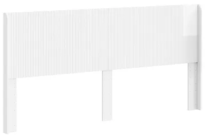 Image de Tête de lit vidaXL en bois aggloméré blanc brillant