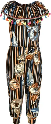 Produktbild von KMISSO Mädchen Jumpsuit Overall Schulterfrei Blau 116