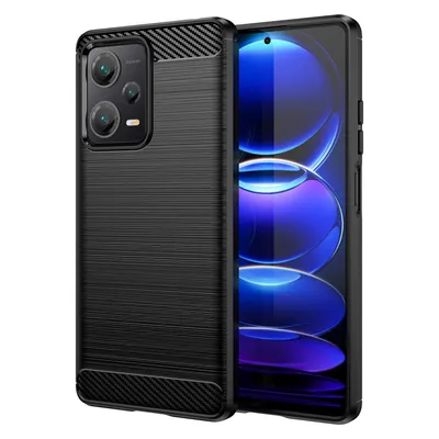 Immagine prodotto di Custodia in carbonio compatibile con Xiaomi Redmi Note 13 Pro 5G copertura flessibile in silicone carbonio nero