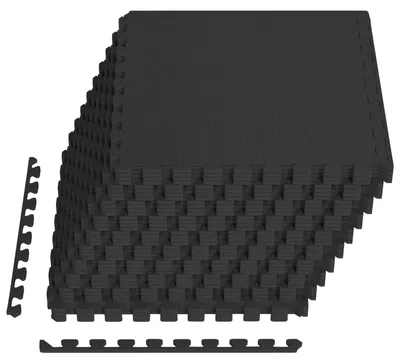 Produktbild von vidaXL Fußmatten 40 Stk. Schwarz 14,4 m² EVA-Schaum