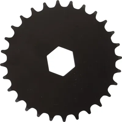 Produktbild von Hi5 Kettenblatt Fahrrad 28 Zähne einteilig für Kinderfahrrad Singlespeed Kurbelblatt BMX Kinderrad schwarz