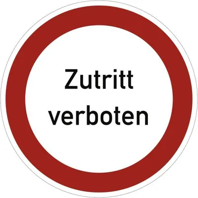 Produktbild von Dreifke® Schild Zutritt verboten, Textschild, Alu, Ø 200 mm