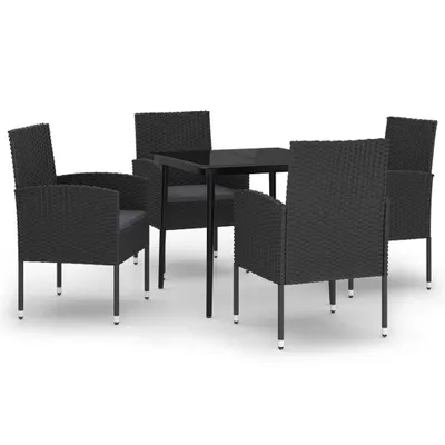 Image de vidaXL Ensemble de jardin 5 pièces noir
