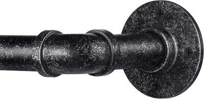 Productafbeelding van Gordijnroede antiek zwart - 80-305 cm 25 mm industriële gordijnroede