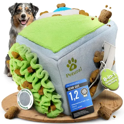Produktbild von Petural® Sniffix - Der 8-in-1 Schnüffelwürfel | Intelligenzspielzeug für Hunde | interaktives Hundespielzeug | Hundespielzeug Intelligenz | Schnüffelball Hund | Hunde intelligenzspielzeug