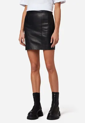 Produktbild von Lederrock Jeansrock High Waist Ricano 1265 – Schwarz / 2XL
