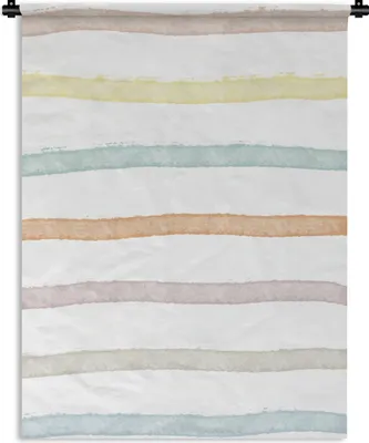 Produktbild von MuchoWow® Wandteppich Wandbehang Linie - Pastell - Regenbogen - Muster 90x120 cm Tapisserie Dekoration Wandtuch - Wanddeko