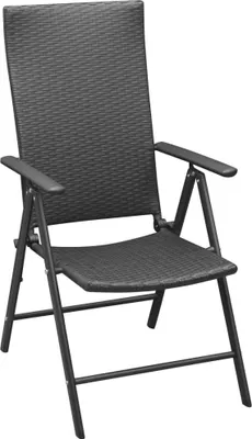Produktbild von vidaXL Gartenstühle 4 Stk. Poly Rattan Schwarz