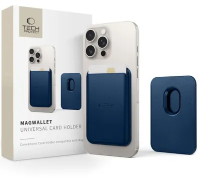 Produktbild von Tech-Protect Magwallet Magsafe Universal Magnetischer Kartenhalter Marineblau