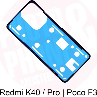 Produktbild von Xiaomi Redmi K40 / Pro Poco F3 Akkudeckel Klebefolie Kleber Backcover Rahmen Adhesive Dichtung Batterie