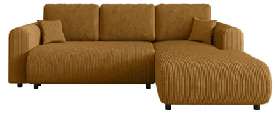 Produktbild von NELLY Ecksofa mit Schlaffunktion und Bettkasten, L-Form, Maß 260 x 193 cm - Cord Honig