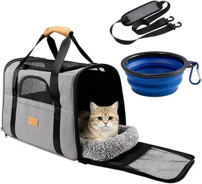 Productafbeelding van Transporttas voor Katten en Honden met Net en Waterbak