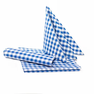 Produktbild von Klassische Karierte Tischdecke aus 100% Baumwolle 50 x 50 cm Blau/Weiß