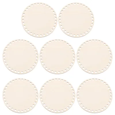 8er-Set runde Holzböden für Häkelkörbe, 15 cm