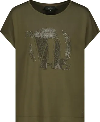 Produktbild von Monari Damen Kurzarm T-Shirt, weich und angenehm zu tragen, in Olivgrün, Größe 40