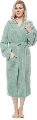 Produktbild von Arus Bademantel Pacific für Damen, wadenlang, 100% Baumwolle, Farbe:Mint hell, Größe:XXL