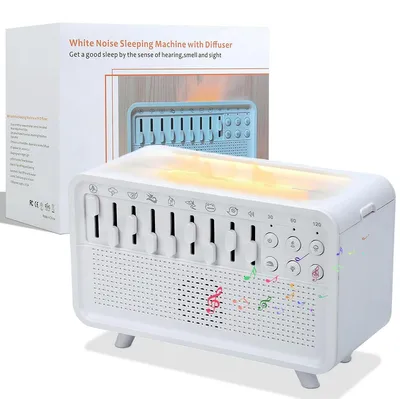 Produktbild von Luftbefeuchter mit Weißrauschen-Nachtlicht,3-in-1-Lautsprecher mit Weißrauschen und 8 Umgebungsgeräuschen, Schlafgeräuschmaschine für Zuhause und Büro