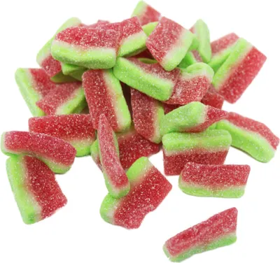 Image de Gomme de fruit morceaux de pastèque acidulée et halal 300g