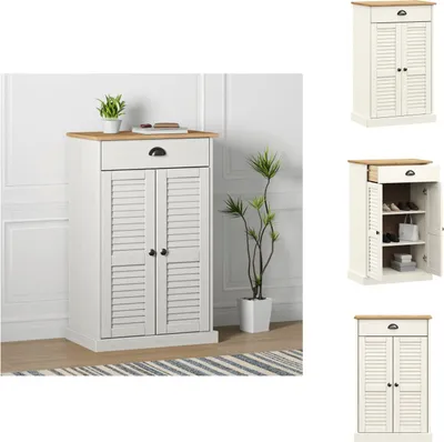 Zdjęcie produktu dla vidaXL Szafka na buty VIGO biała 60x35x96 cm lite drewno sosnowe - Stojaki i szafki na buty
