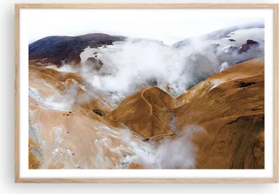 Produktbild von Gerahmtes Poster - Rahmen in heller Eiche - Berge Wolken Landschaft - 91,5x61 cm - Wand Bild - Wanddeko - Wandbilder - Kunstposter - Wandposter - Bilderrahmen - Bilder - Kunstdruck - P2NAA91x61-4711