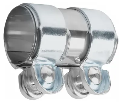 Immagine prodotto di Morsetto di scarico doppio, diametro 38 mm, lunghezza 125 mm, acciaio inossidabile