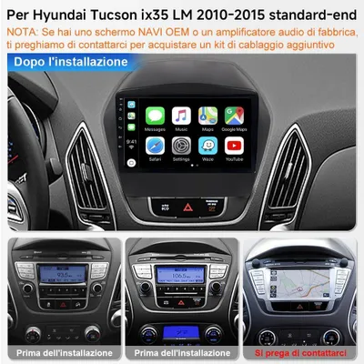 Immagine prodotto di Autoradio – Sistema Android 12 – Schermo touchscreen HD da 9 pollici – CarPlay e Android Auto wireless – GPS – WiFi – Bluetooth