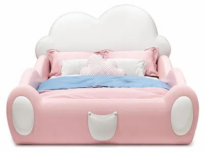Immagine prodotto di Letto per bambini Rosa con sponde laterali, forma a nuvola, multifunzionale