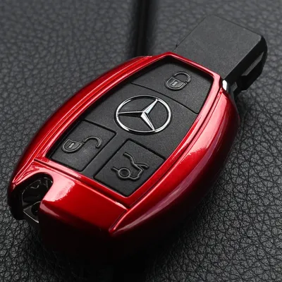 Produktbild von Auto Schlüssel Kunststoff Hülle ABS Plastik Schutz Cover Rot kompatibel mit Mercedes Benz Funk ab 2005 Smartkey