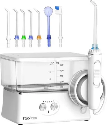 Produktbild von Famanu Wasserflosser mit 6 Einstellungen - Wiederaufladbarer Oraler Irrigator für Zähne - IPX7 Wasserdicht
