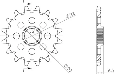 Immagine prodotto di Pignone Passo 520 - Z 13 Denti (Dis.24311)