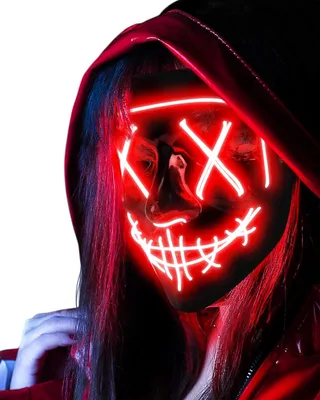 Produktbild von Halloween Maske, LED Maske im Dunkeln Leuchtend, Halloween Maske 3 Beleuchtungsmodi für Kostümspiele Cosplays Feste und Partys