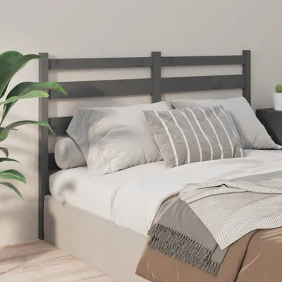 Produktbild von vidaXL Kopfteil Grau 206x4x100 cm Massivholz Kiefer - Kopfteil - Kopfteile - Bettkopfteil - Holzkopfteil