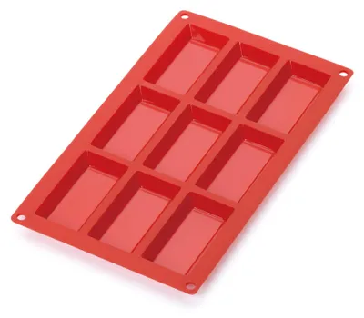 Productafbeelding van Lékué Gourmet mini-biscuitvorm, negen kuiltjes, rood